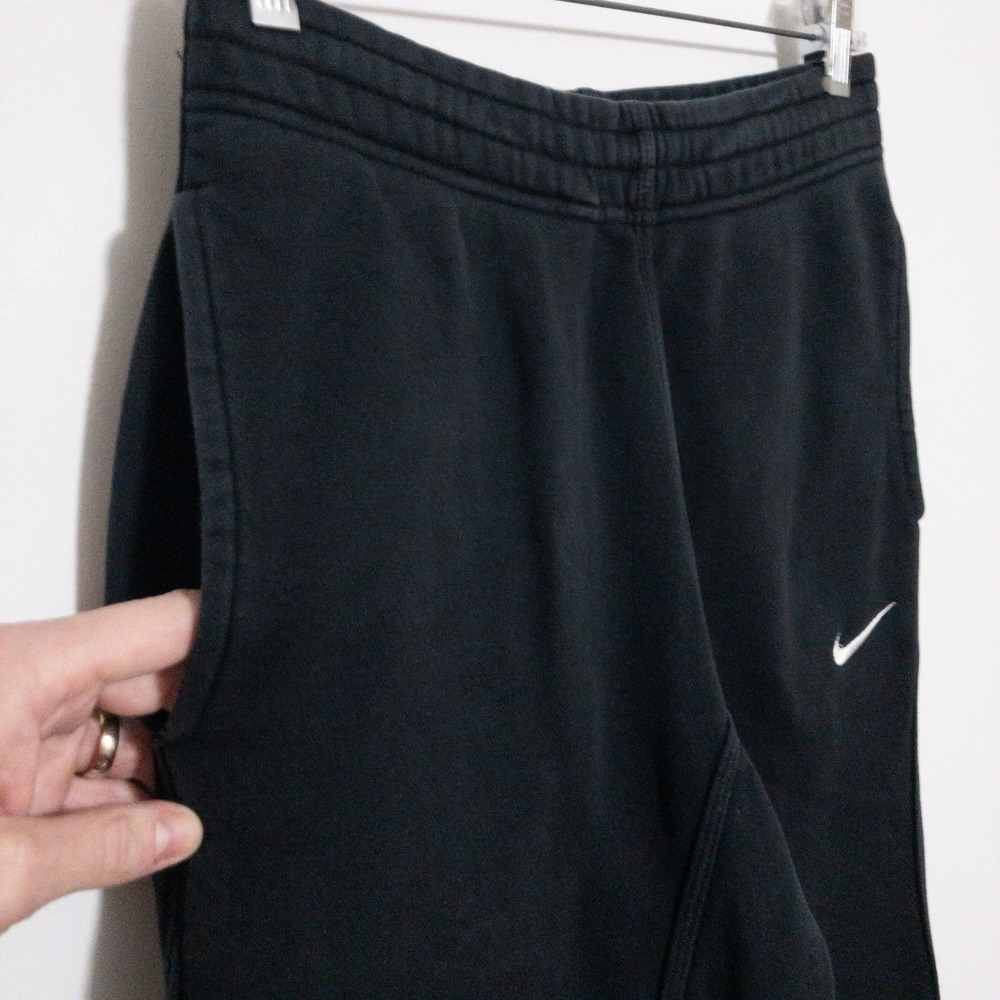Nike‎ Club Fleece Joggers Mens Small 28x27 Black Cotton Pocket Drawstring Lounge - Picture 4 of 12